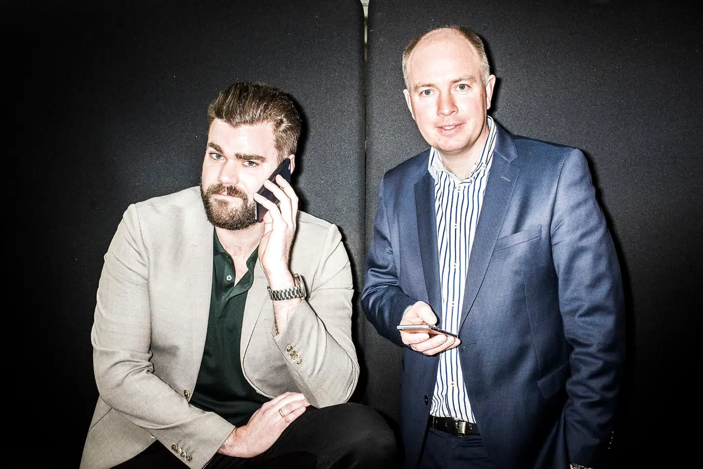 Det var to gamle kendinge af brancen, der igen ville vende op og ned på teleindustrien, da Morten Strunge (tv) sammen med Fullrate-medstifter Peter Mægbæk (th.) lancerede teleselskabet Plenti i 2015. To år efter solgte de det til TDC for 80 millioner kroner.