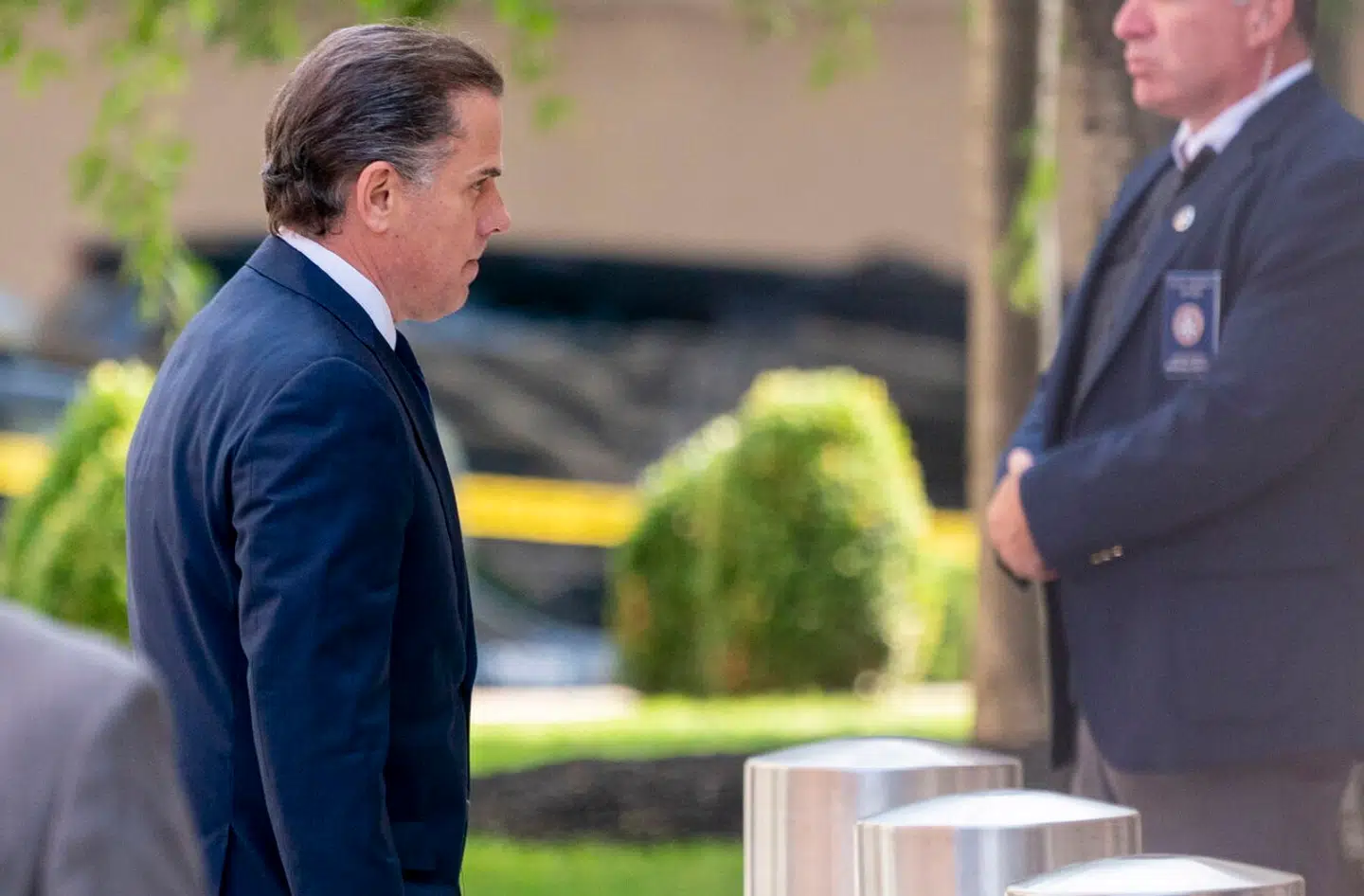 Præsident Joe Bidens søn Hunter Biden ankommer til onsdagens retsmøde i Wilmington i Delaware.