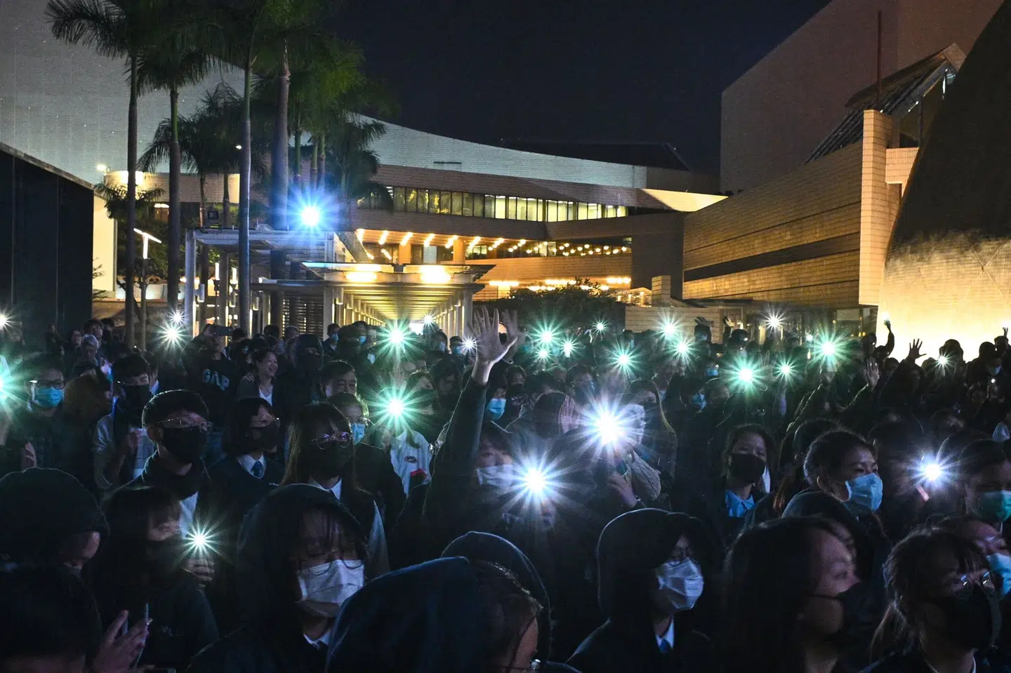 Studerende i Hongkong sang ofte Længe leve Hongkong under de omfattende demonstrationer i 2019. (Arkivfoto). Philip Fong/Ritzau Scanpix