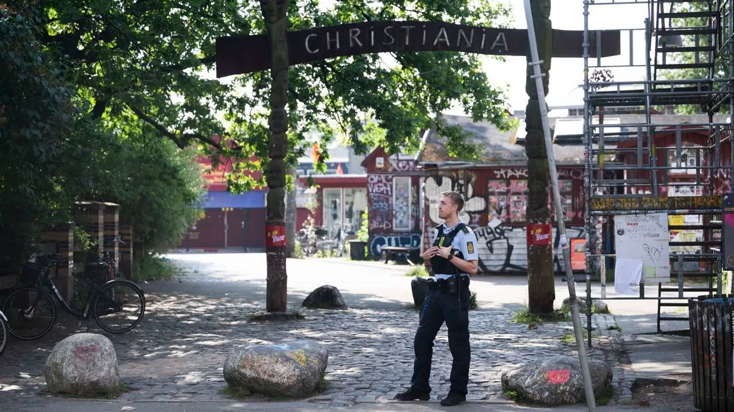 Københavns Politi rykkede ud til fristaden efter en anmeldelse om overfald. Arkivfoto.