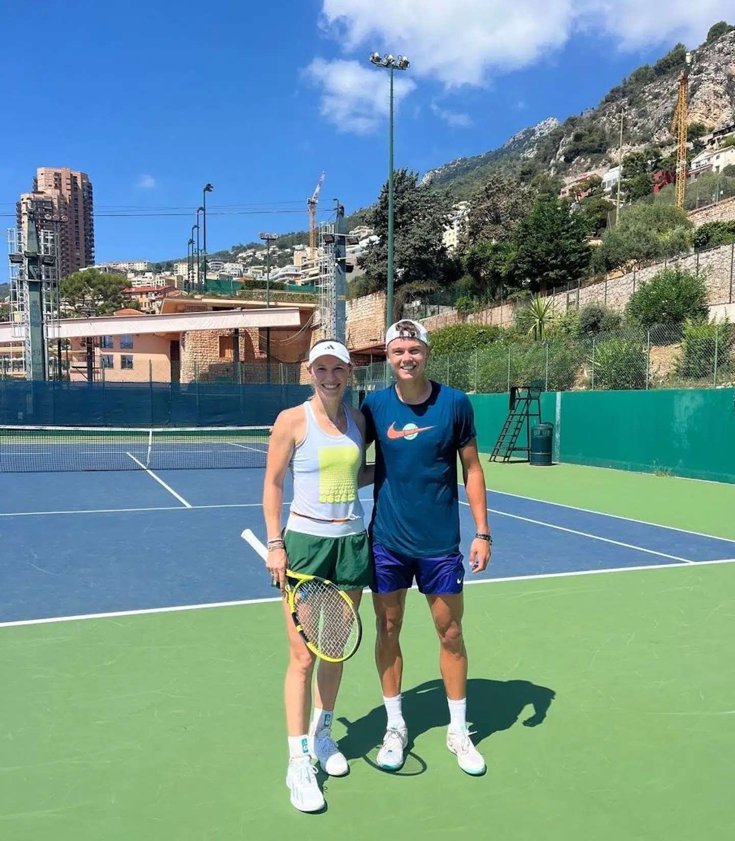 De to verdensstjerner på anlægget i Monaco.