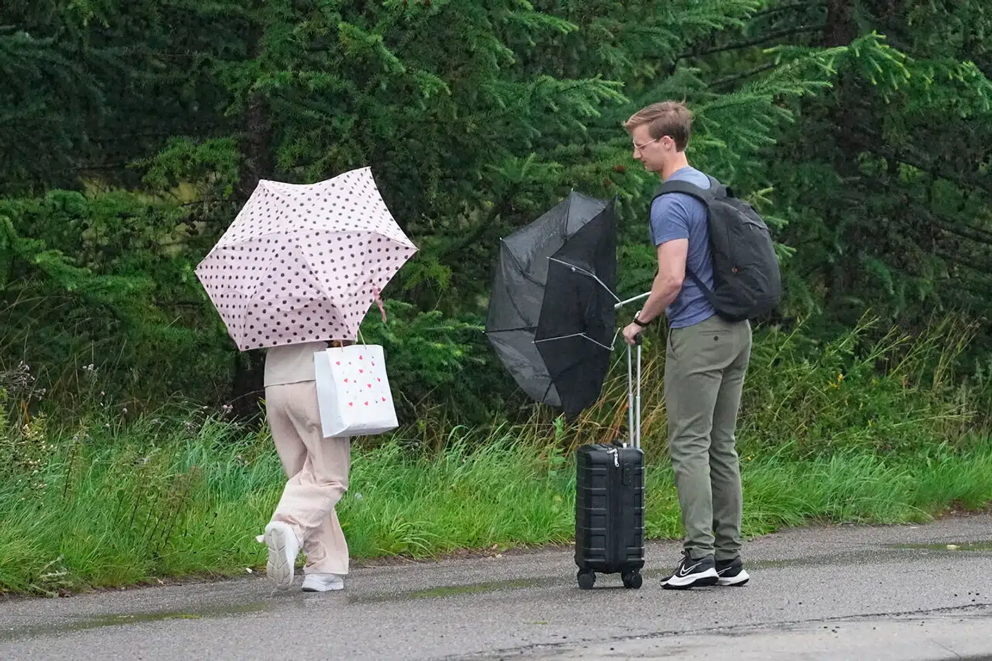 Regn og blæst i Helsingør, mandag den 7. august 2023.