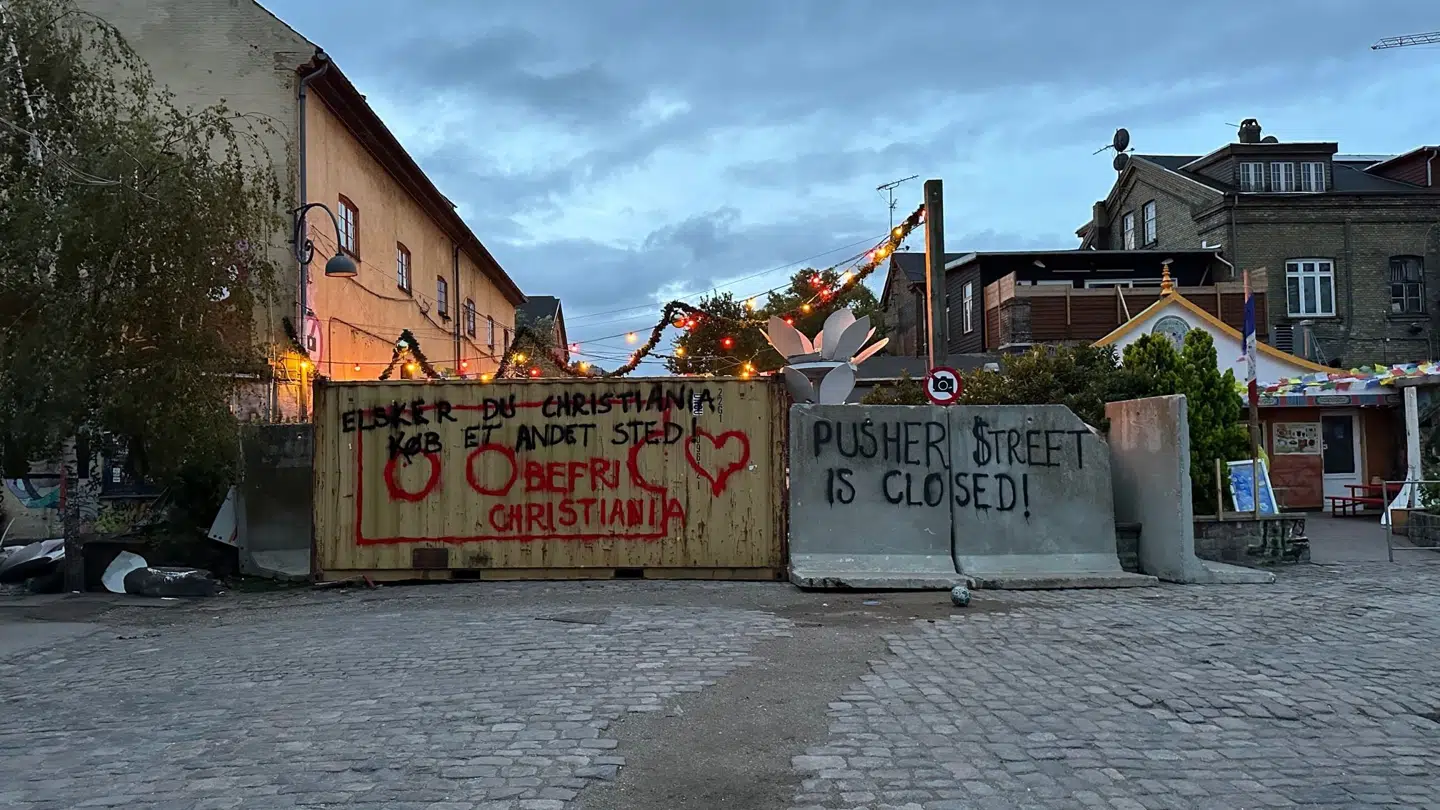 Sådan så indgangen til Pusher Street ud efter christianitternes aktion.