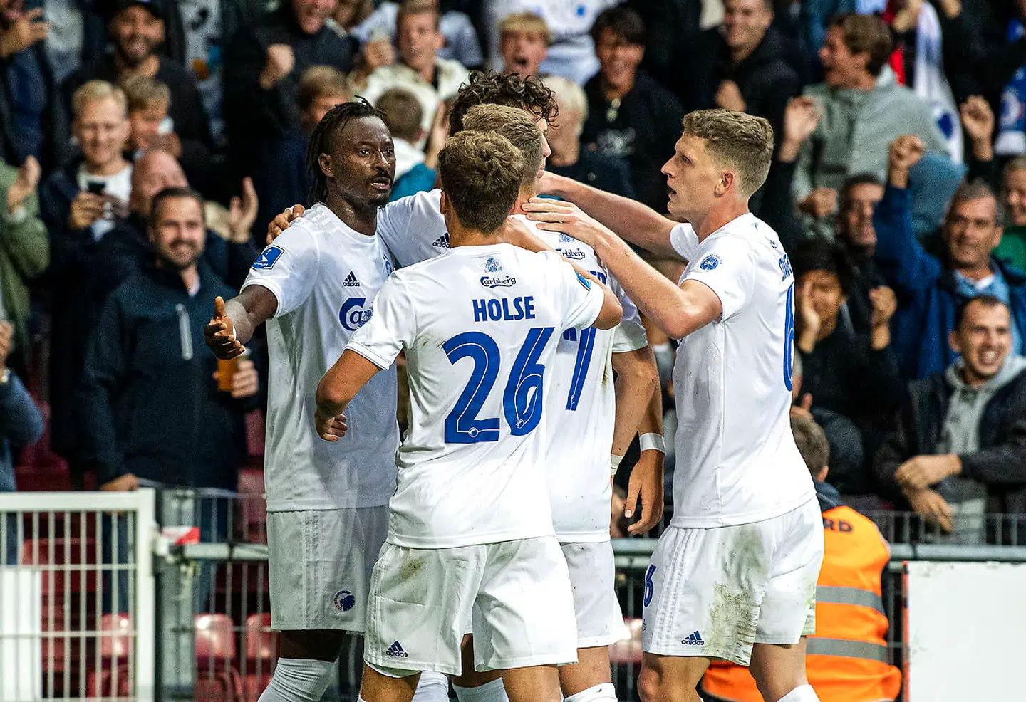 Dame N'Doye (14), FC København, jubler efter målet til 1-1 under kampen i Champions League kvalen mellem FC København og Røde Stjerne i Parken tirsdag den 13. august 2019.