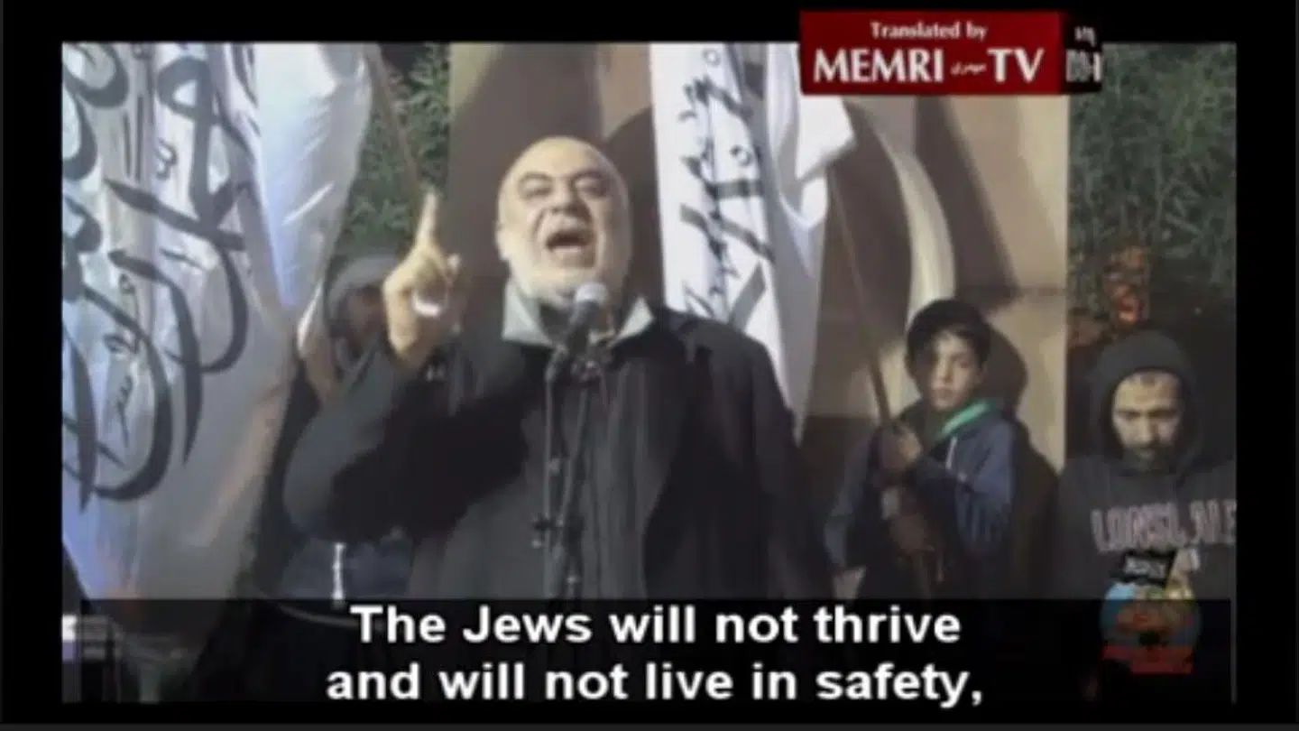 Her ses Ismail al-Wahwah i 2014 ved et arrangement i den australske gren af Hizb ut-Tahrir, hvor hans prædiken blev oversat af Middle East Media Research Institute (MEMRI). FOTO: MEMRI