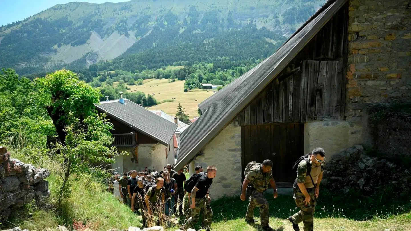 Her ses et billede fra eftersøgningen i mandags ved Le Vernet.