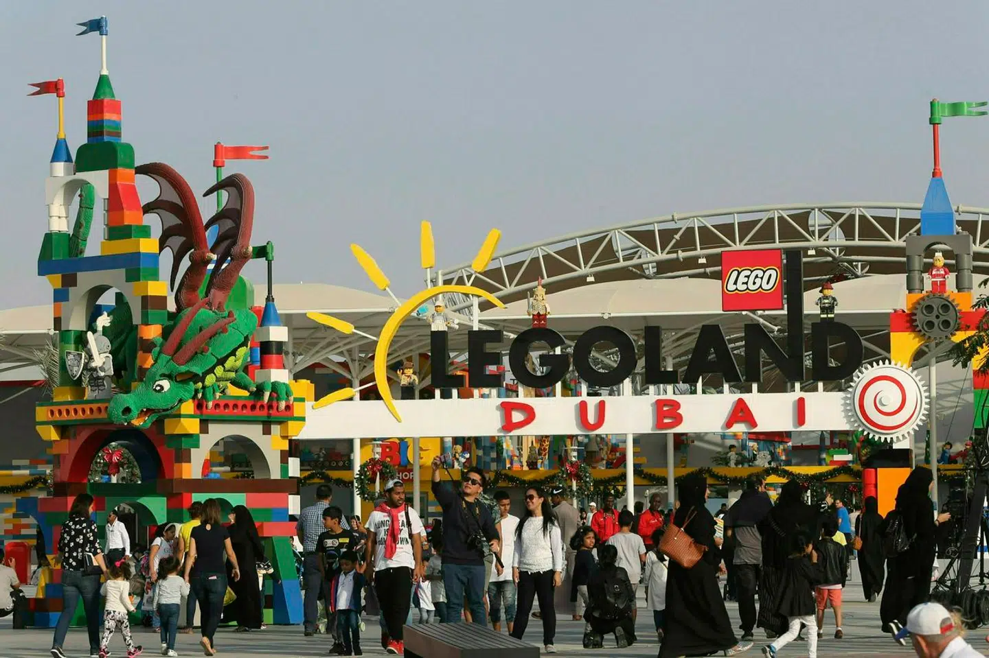 Her ses Legoland i Dubai, der ligger i De Forenede Arabiske Emirater.