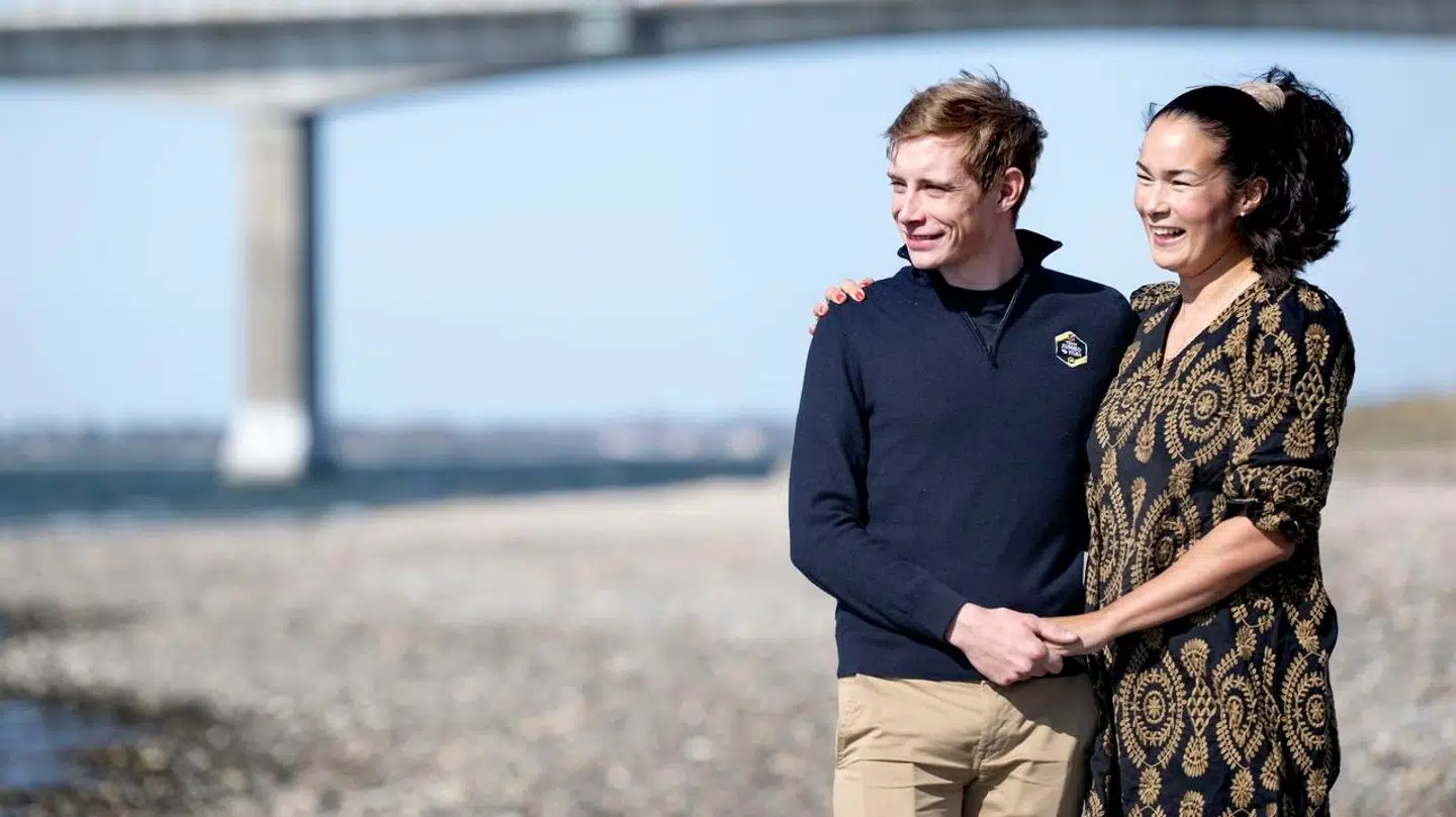 Jonas Vingegaard og hustruen Trine Marie Hansen.