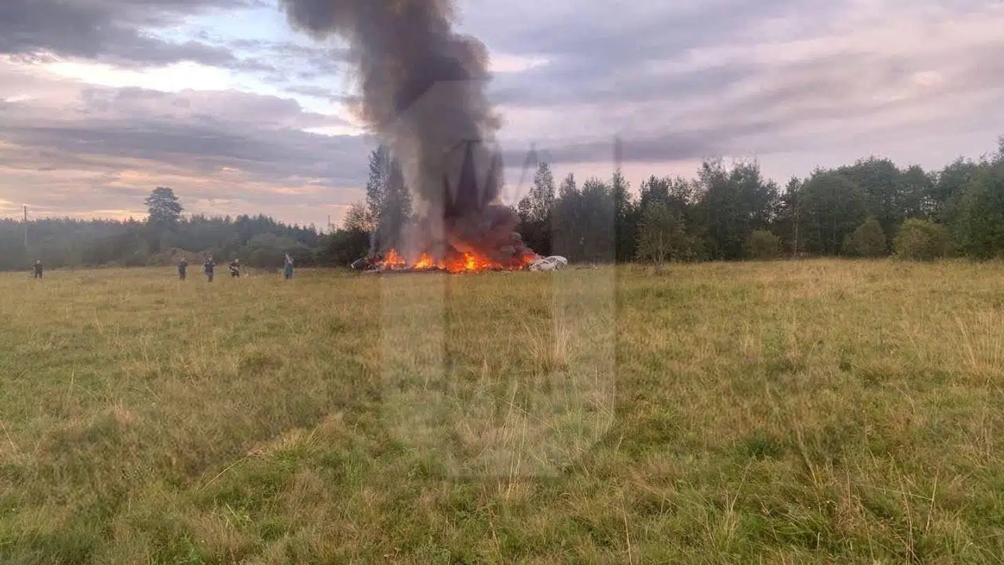 Billede af det fly, som Prigozjin skal have været om bord på.