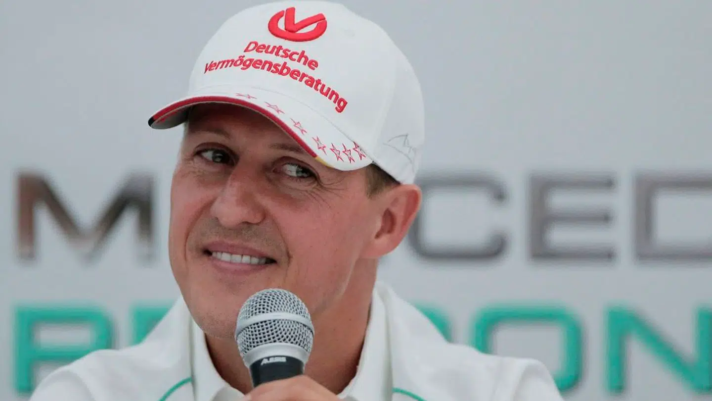 Michael Schumacher på et pressemøde i 2012.
