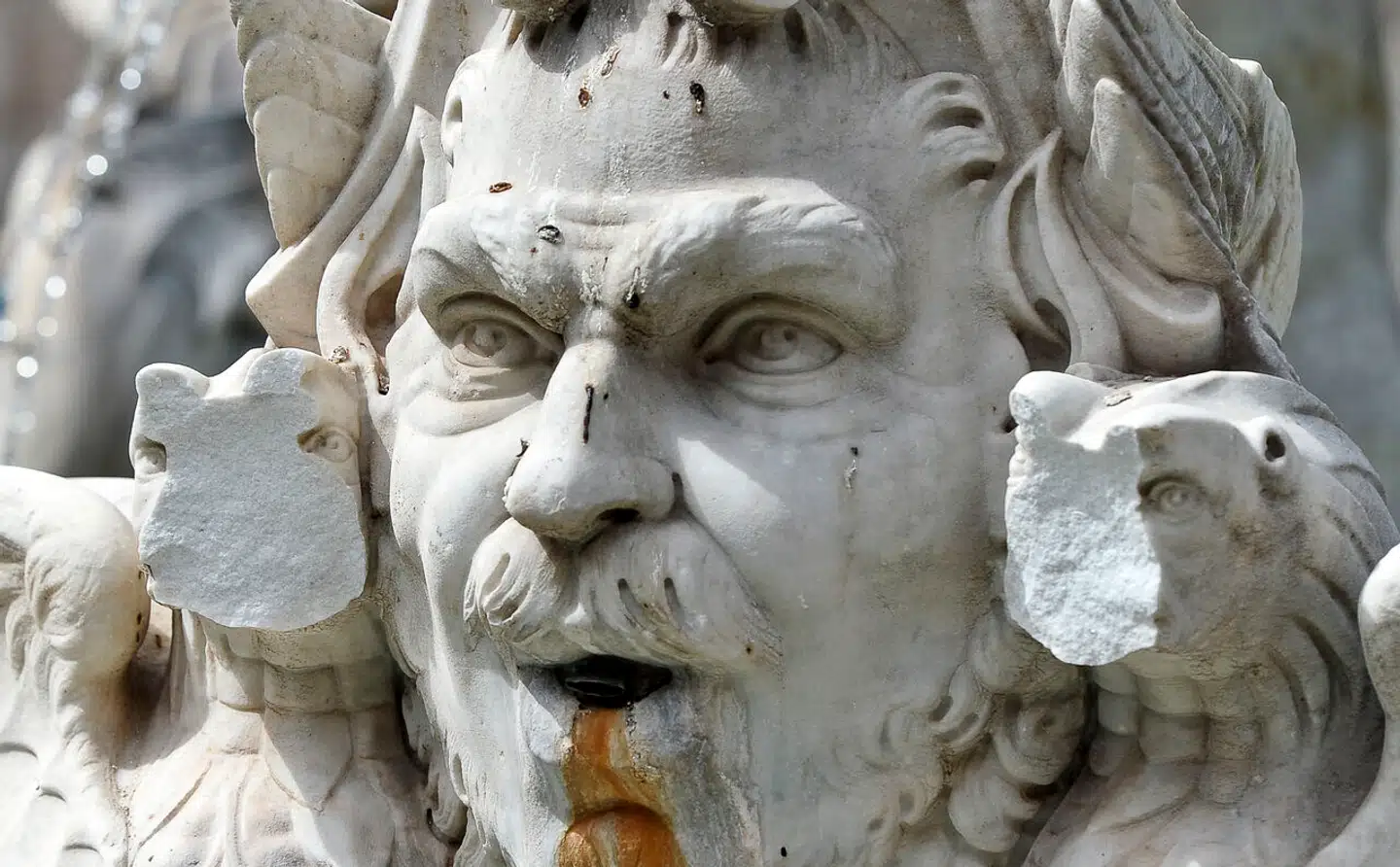 Detlaje fra Fontana del Moro lavet af Bernin i 1653.