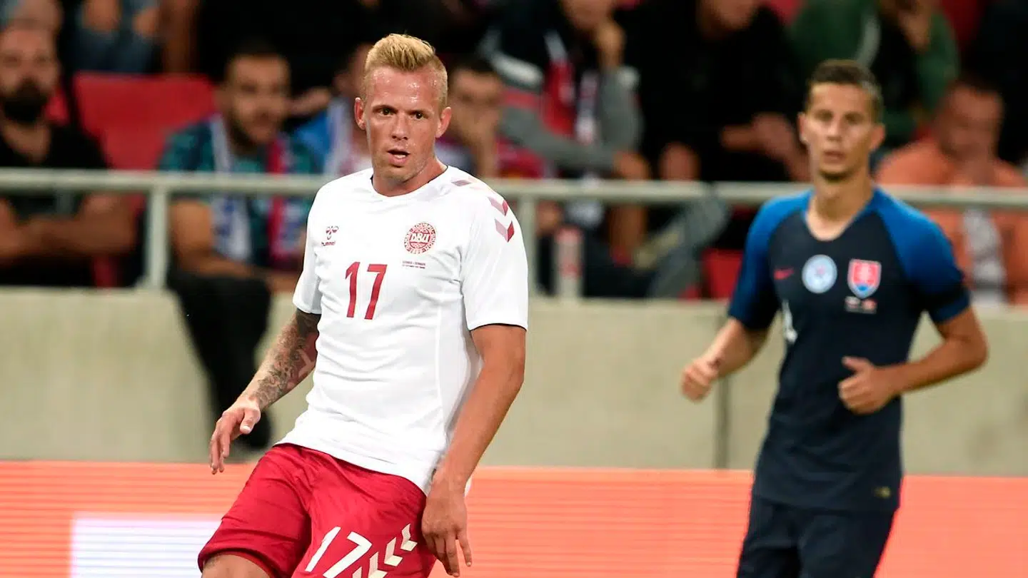 Anders Fønss i sin (hidtil) eneste landskamp for vikarlandsholdet mod Slovakiet.