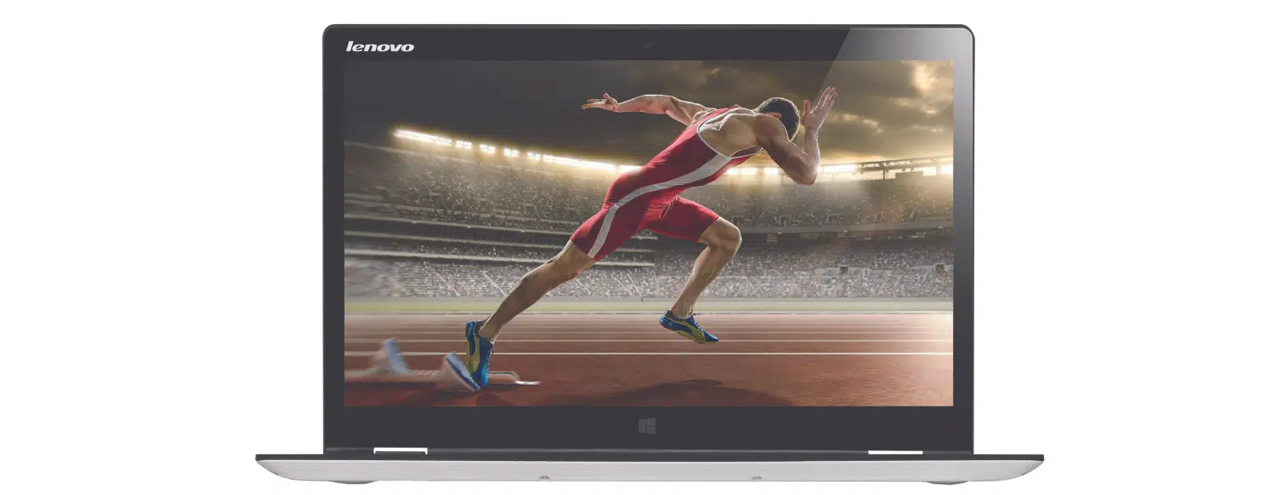 Yoga 700’s overfladerer i et let skridsikkert materiale, så computeren står solidt fast på bordet.