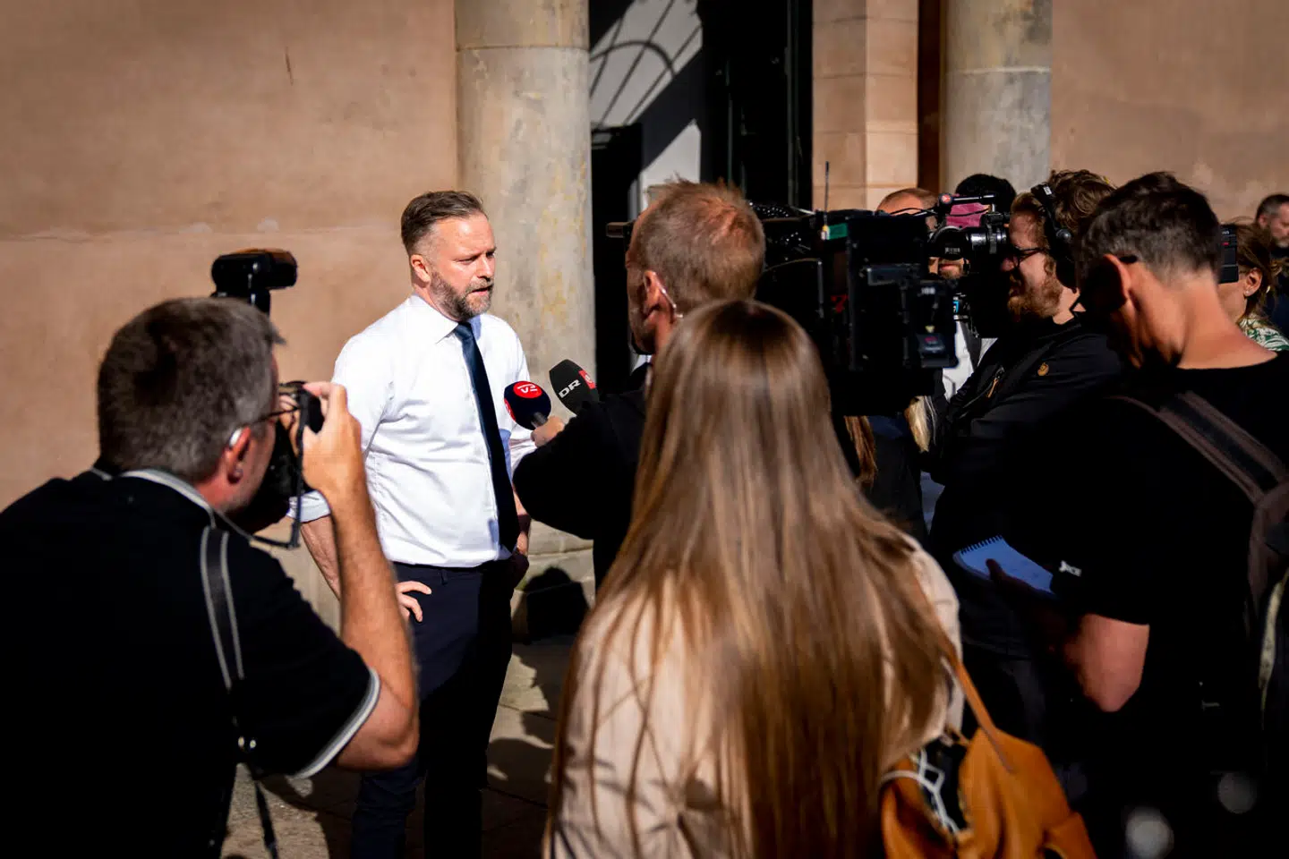 Specialanklager Søren Harbo ankommer til Københavns Byret, hvor Fields-sagen begyndte mandag den 12. juni 2023. Tre blev dræbt og mange kom til skade da der blev løsnet skud i Field's 3. juli 2022. Foto: Ida Marie Odgaard, Scanpix