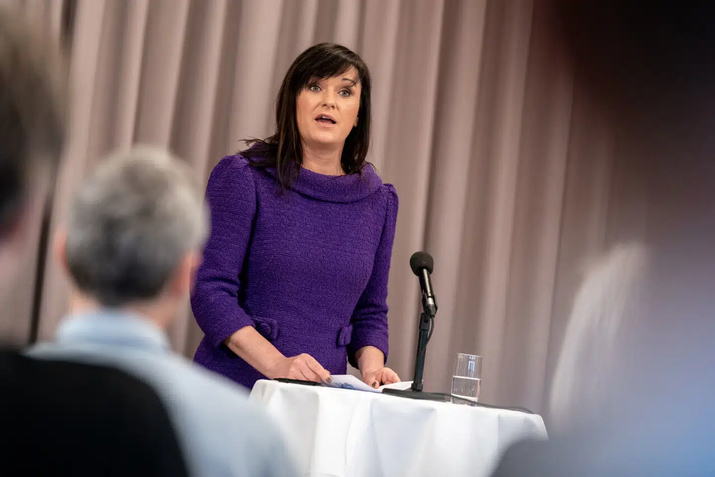 Sundhedsminister Sophie Løhde (V) på et pressemøde efter regeringsseminar på KolleKolle i Værløse, fredag den 3. februar 2023. Foto: Ida Marie Odgaard, Scanpix