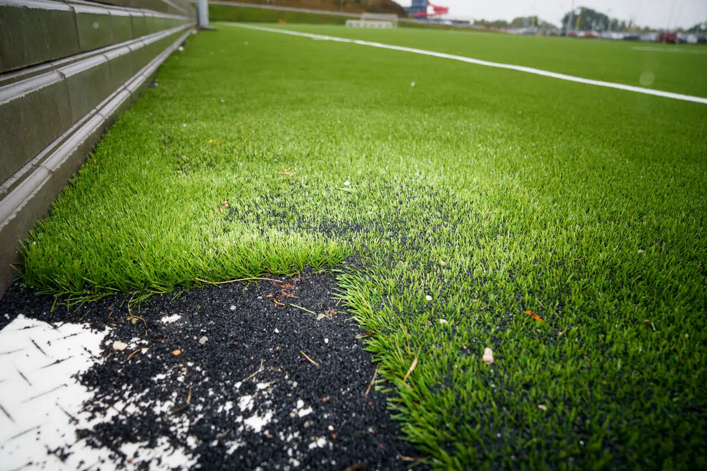 Hvert år ender 16.000 ton mikroplast fra fodboldbaner i naturen. Foto: Bo Amstrup, Scanpix