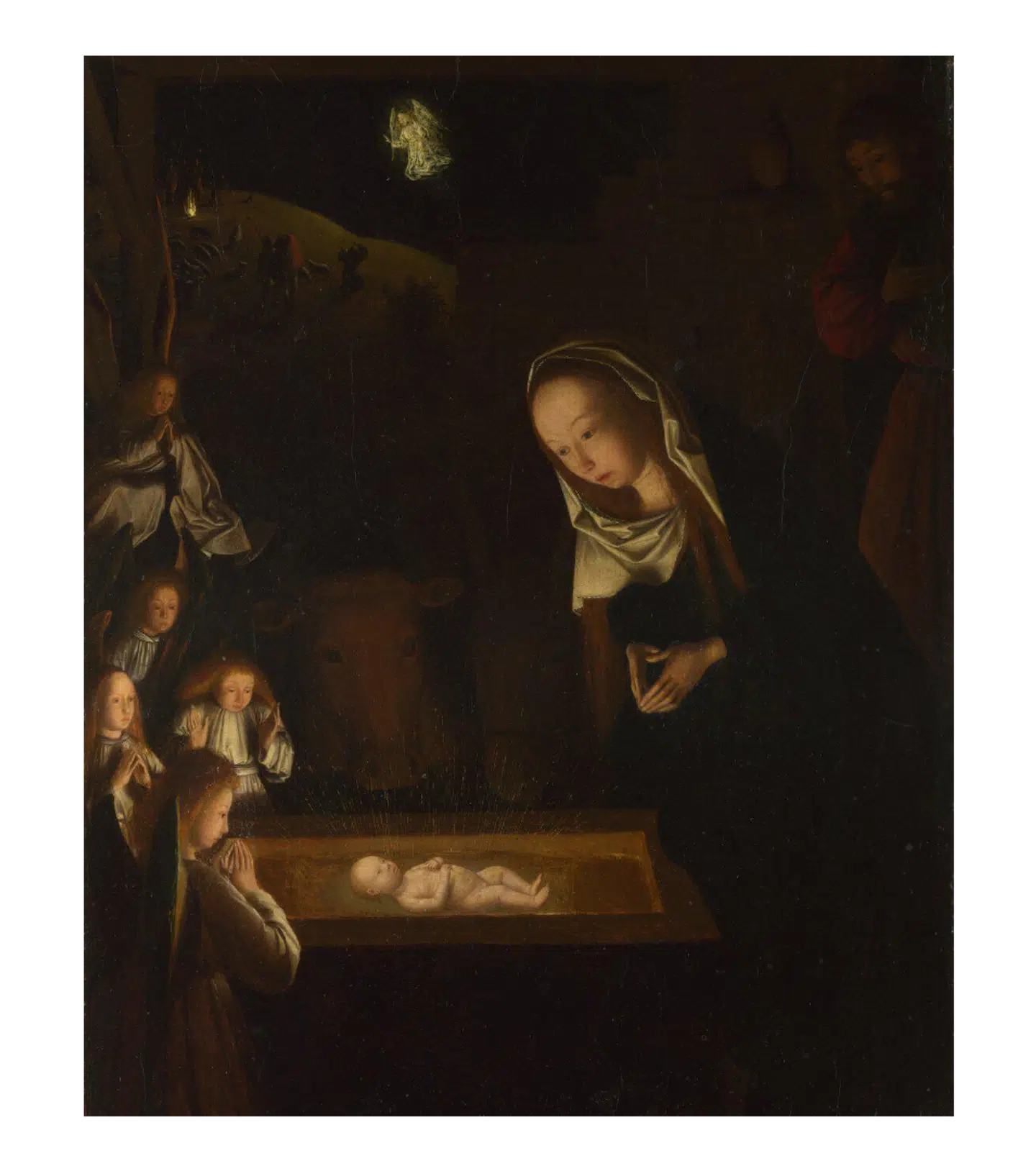Geertgen tot Sint Jans: Kristi fødsel om natten. cirka 1490. The National Gallery