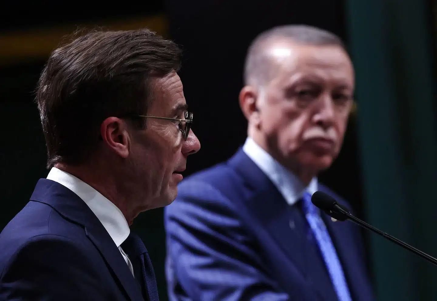 Sveriges statsminister, Ulf Kristersson, var tirsdag i Ankara for at forhandle med Erdogan-styret om den svenske NATO-ansøgning. Foto: Adem Altan, Scanpix