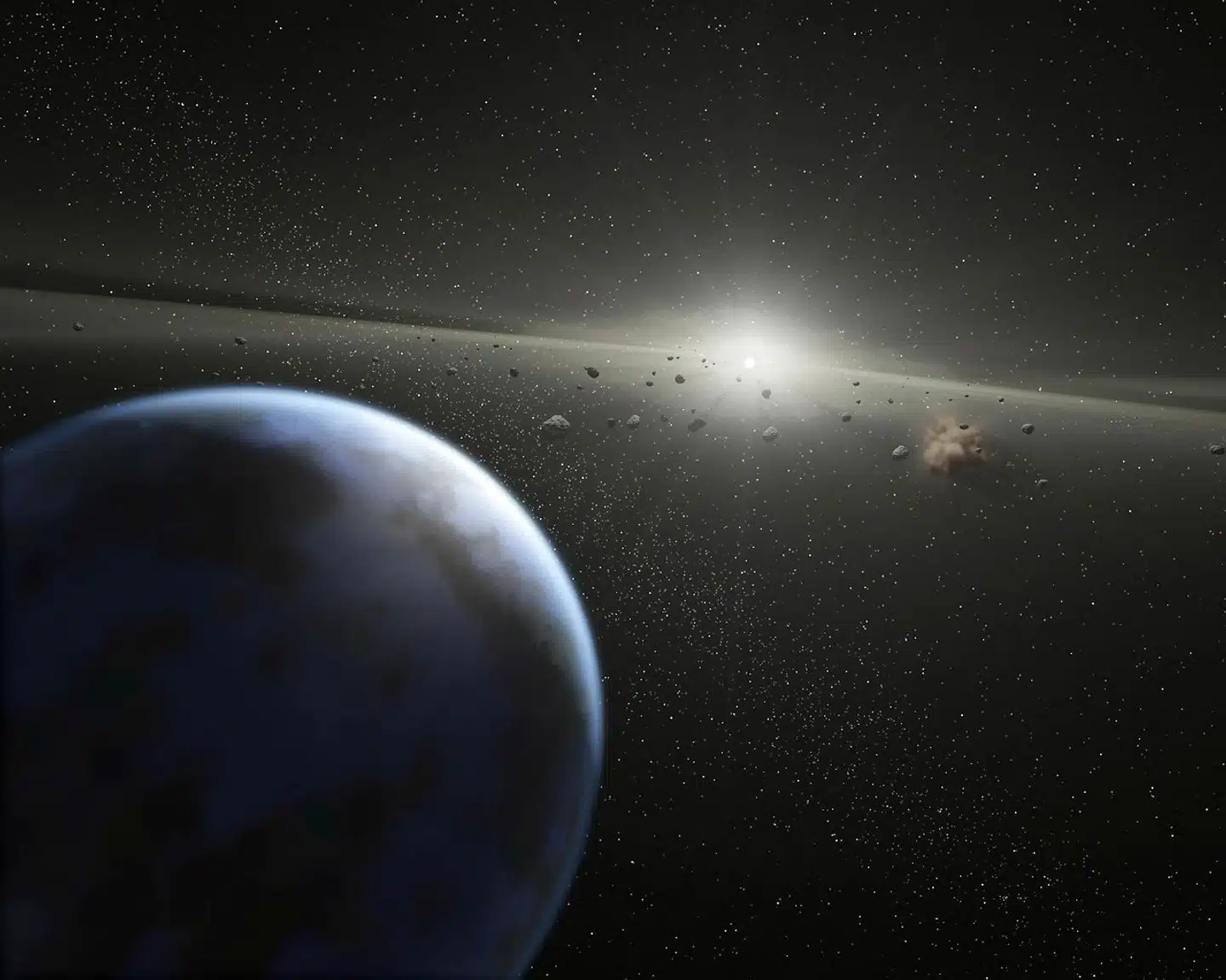 Illustration af asteroidebælte. Illustration: NASA / APF
