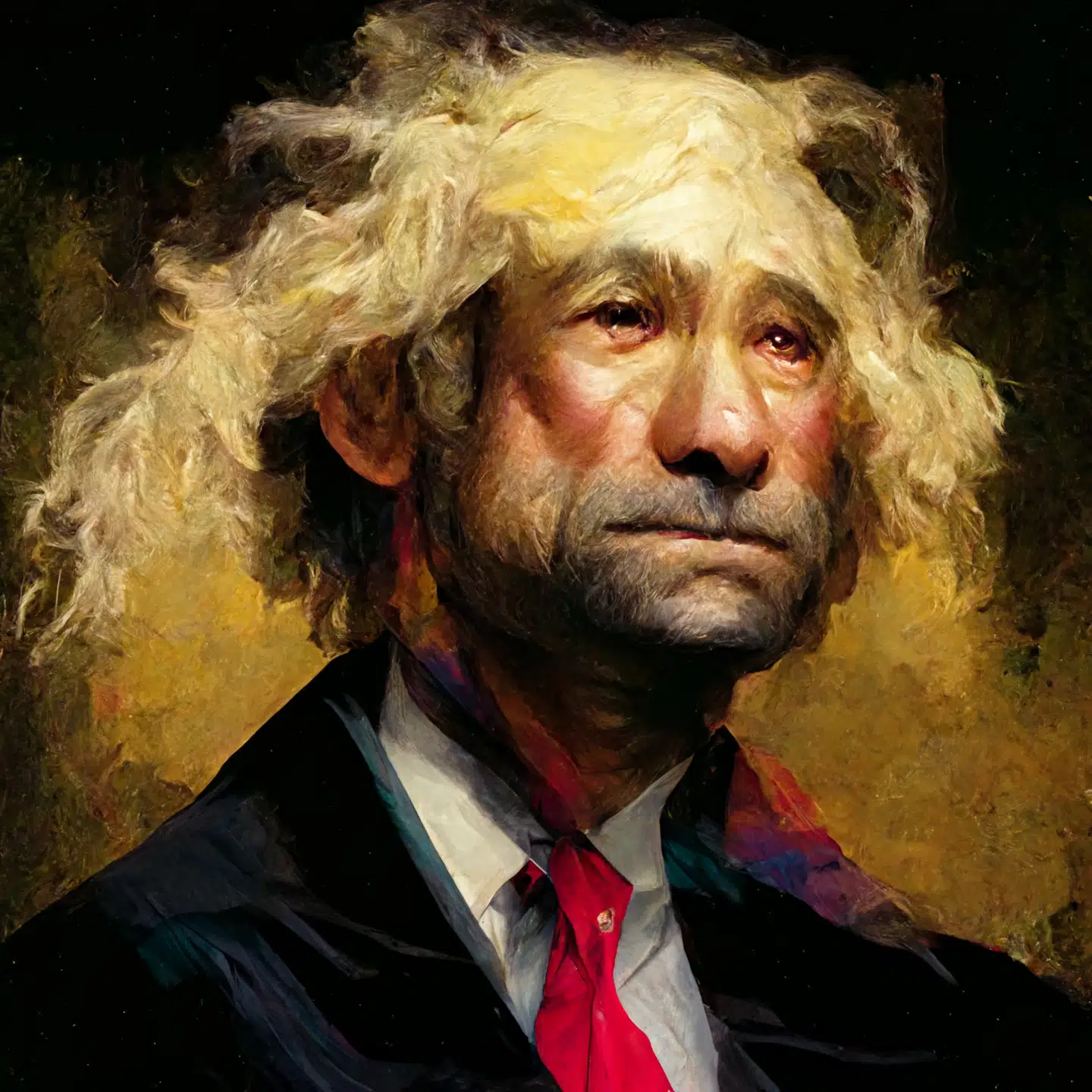 Billedgeneratorer skaber unikke motiver på baggrund af sproglige kommandoer. I dette tilfælde blev tekst-til-billede-algoritmen Midjourney bedt om at generere et billede af USAs næste præsident i Rembrandt-stil. Illustration: Midjourney
