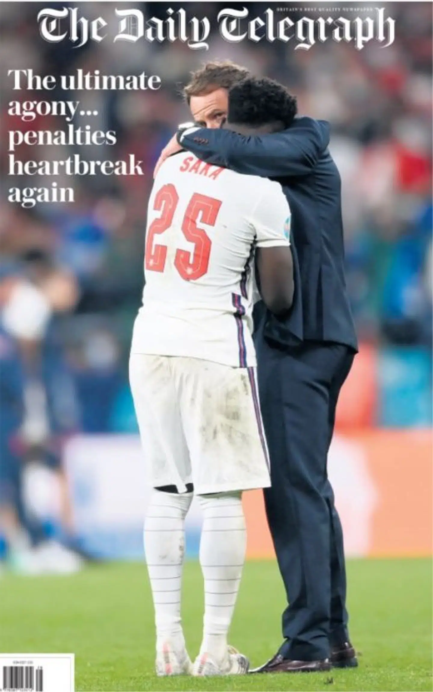 Forsiden på The Daily Telegraph i dag.