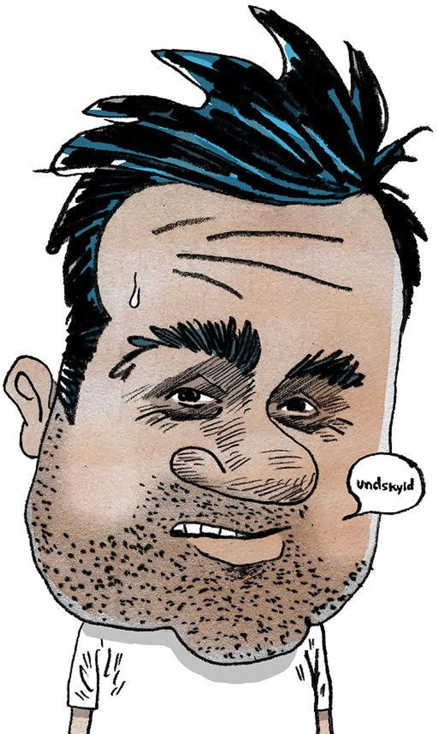 Medløberen Hassan. Illustration: Gitte Skov