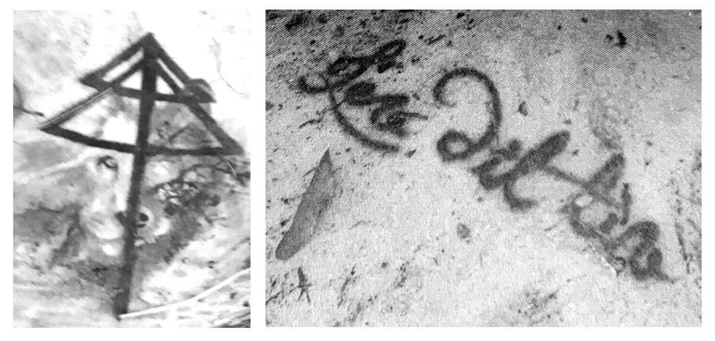 I politiets journal ligger fotos af den uidentificerede mands tatoveringer. Her med med skråskrift »Lev dit liv« og ovenover »I’m the hero of this story«.