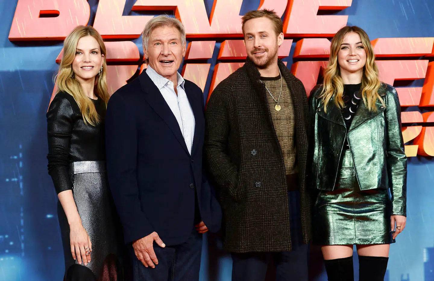 Harrison Ford, Ryan Gosling, Ana de Armas og Sylvia Hoeks under promovering for Blade Runner 2049. Foto: Mary Turner