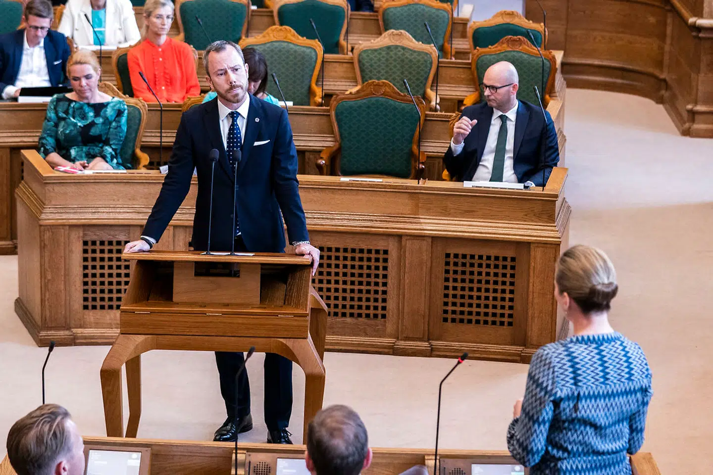 Jakob Ellemann-Jensen og statsminister Mette Frederiksen spørger hinanden: Hvor skal pengene komme fra? Arkivfoto: Martin Sylvest / Ritzau Scanpix