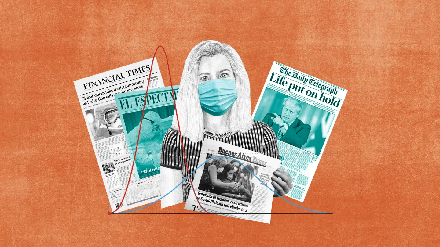 Anna Libak fortsætter sin karantænedagbog – i dag om ikke at gå glip af noget. Illustration: Sine Jensen. Collage: Mie Brinkmann