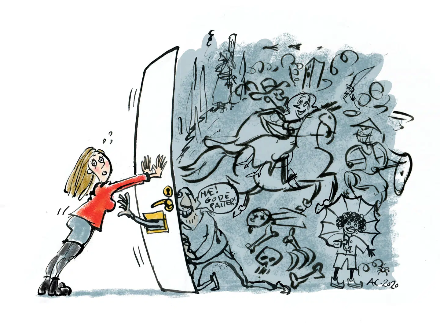 »Hvis man redigerer værker med det formål i mindre grad at blive udfordret, gør man sig selv en bjørnetjeneste, fordi det forringer værket gennem fordummende og potentielt farlig censur,« skriver Maia J. Belletty. Illustration: Annette Carlsen