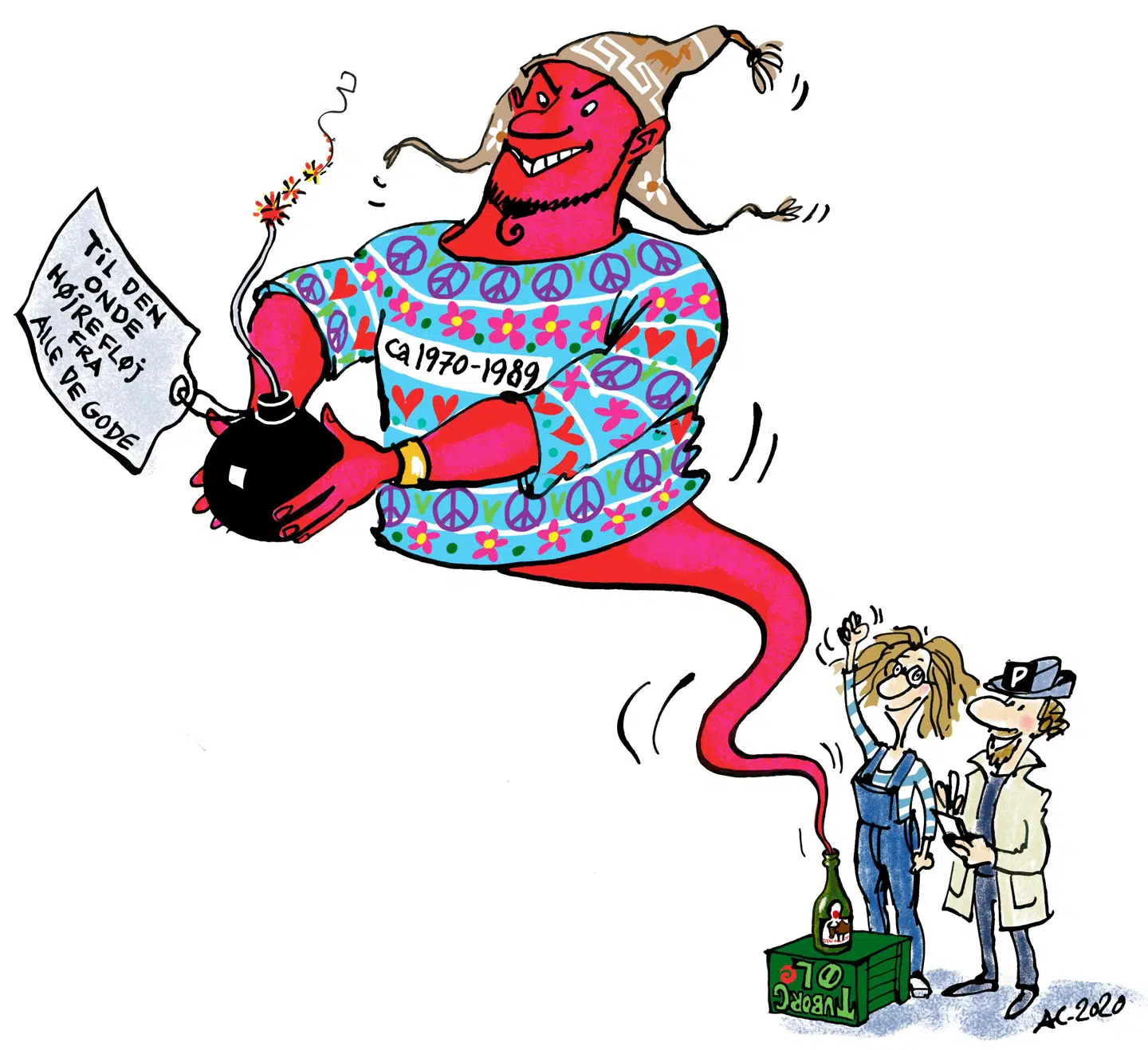 Vi har i dag glemt, hvor alvorlige terrortruslerne var i 1970erne og frem, og Blekingegadebanden var kun én ud af en række trusler, som ofte havde jødiske danskere i sigtekornet. Illustration: Annette Carlsen