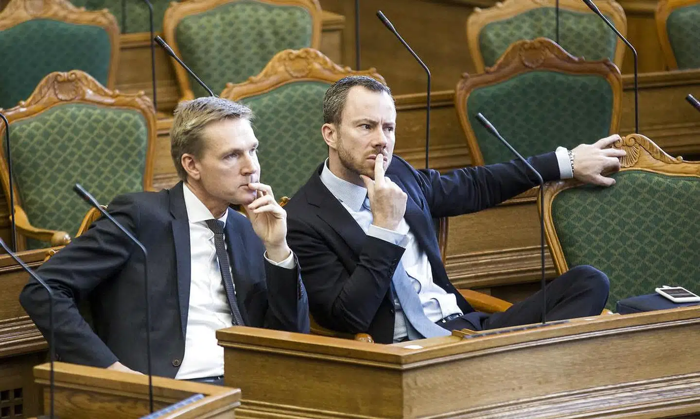 Jakob Ellemann-Jensen fra Venstre og Kristian Thulesen Dahl, Dansk Folkeparti – er det andres eller samfundets skyld? Arkivfoto: Uffe Weng / Ritzau Scanpix