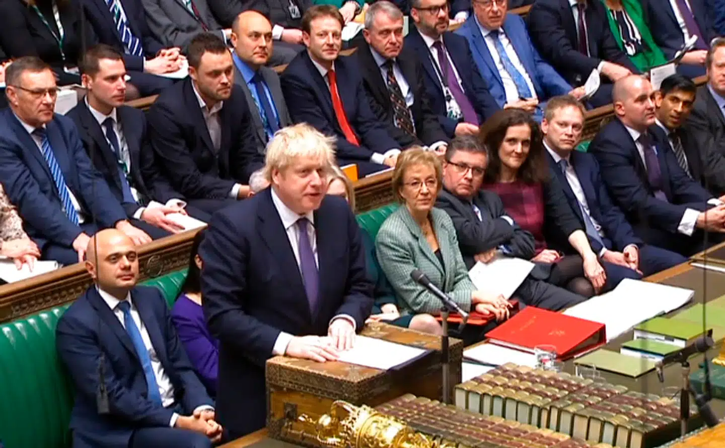 »Johnson en yderst intelligent strateg, der ikke lader sig forblinde af en romantisk og ideologisk fantasi om at kappe fortøjningerne til EU og erobre verdenshavene på ny,« skriver Jonathan Frismodt. Foto: UK Parliament / AFP
