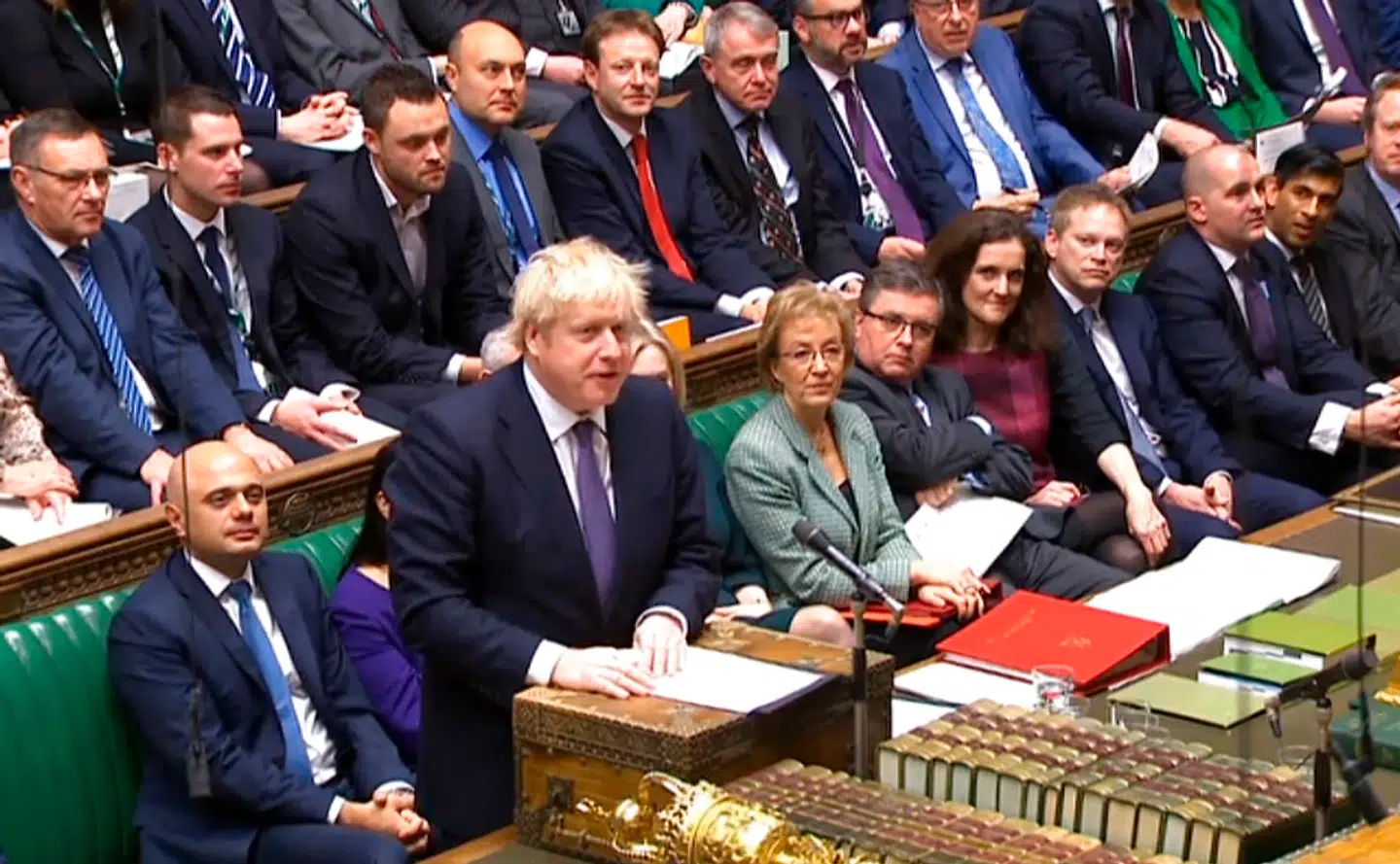 »Johnson en yderst intelligent strateg, der ikke lader sig forblinde af en romantisk og ideologisk fantasi om at kappe fortøjningerne til EU og erobre verdenshavene på ny,« skriver Jonathan Frismodt. Foto: UK Parliament / AFP