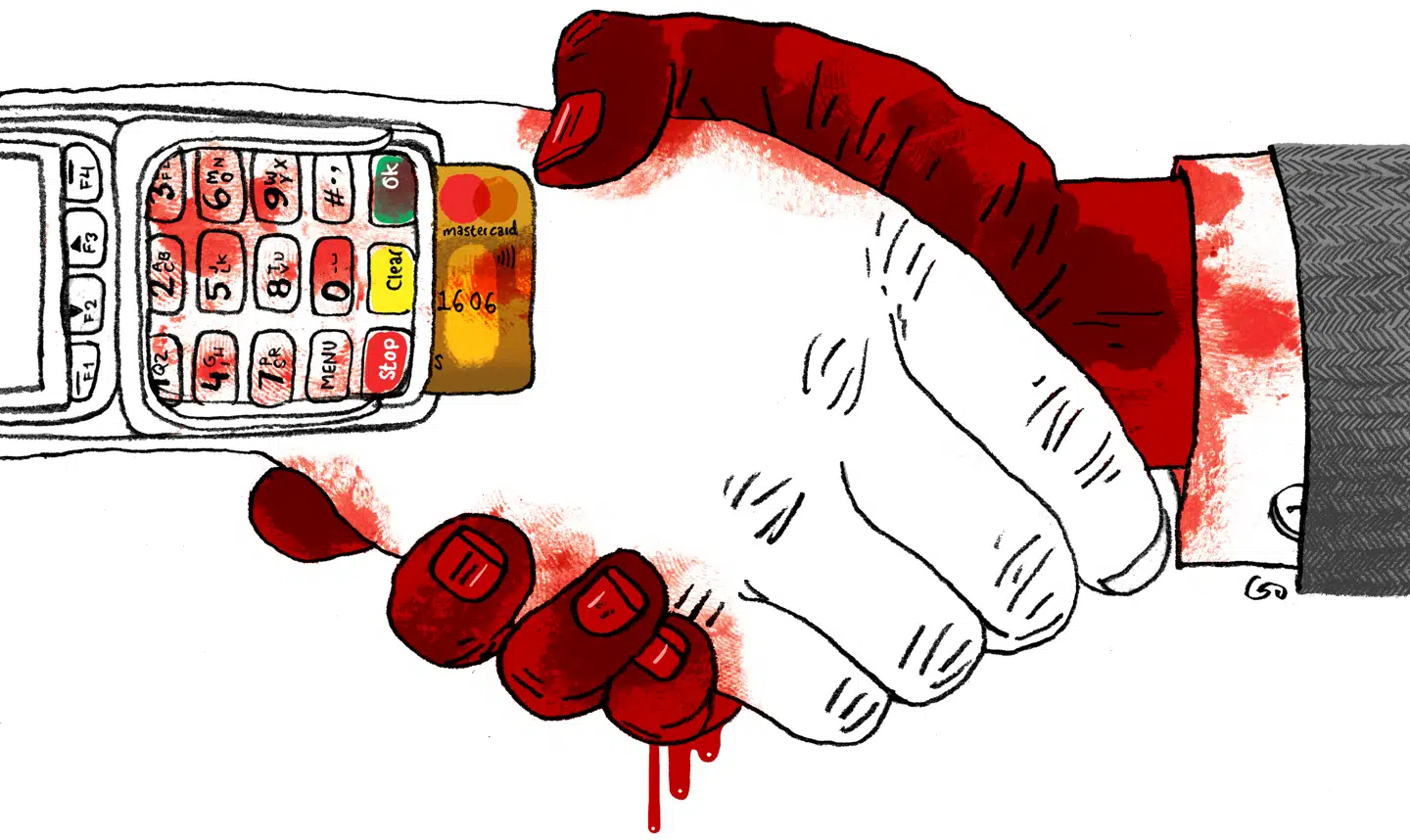 Institut for Menneskerettigheder omsætter for millioner af kroner på at rådgive kontroversielle firmaer. Illustration: Gitte Skov.