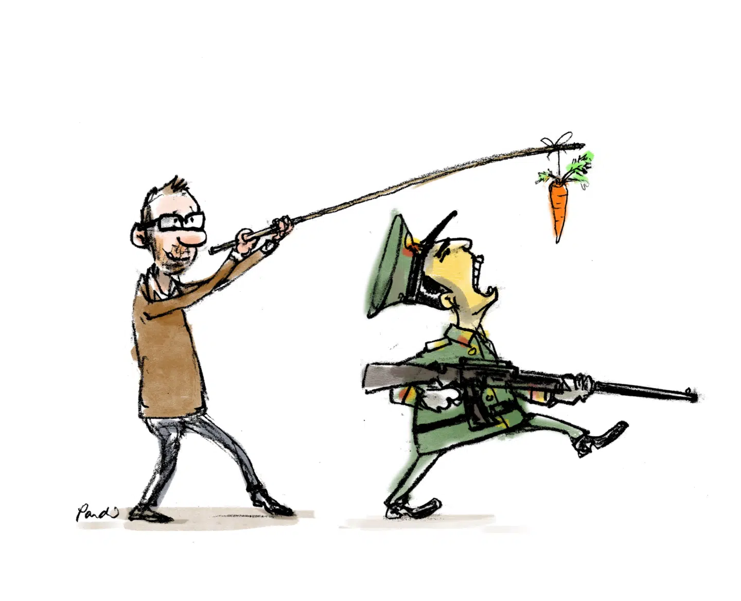 Balancegang er nødvendigt, hvis man skal have resultater i kampen for menneskerettighederne. Illustration: Charlotte Pardi