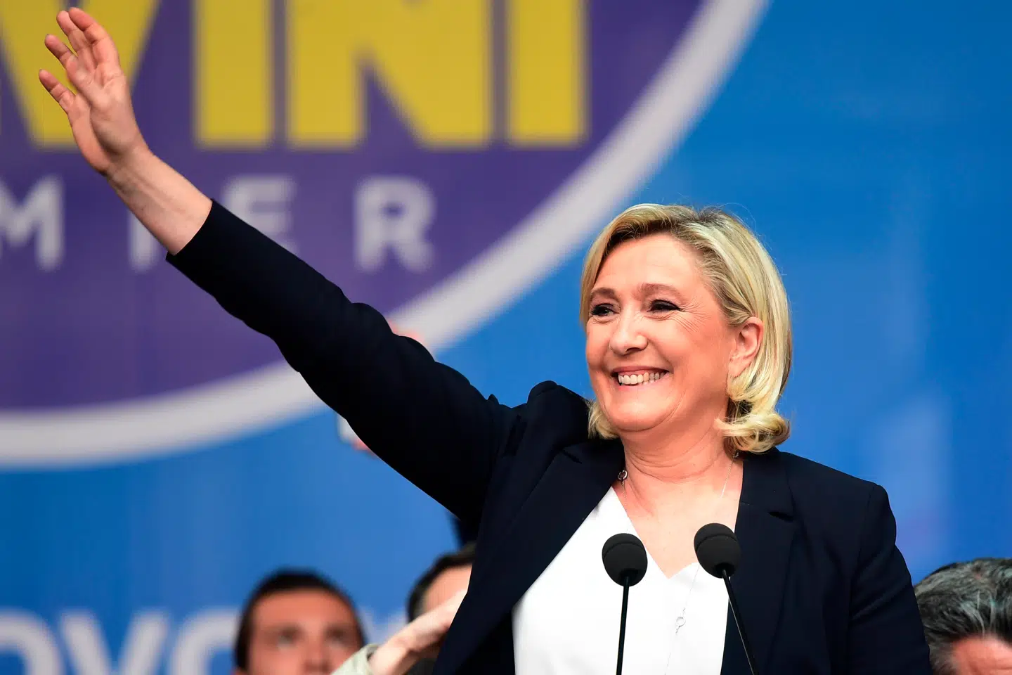 Marine Le Pen ganske vist taler om Frankrigs kristne rødder, men udpeger sekularistisk tænkning som et vigtigt greb til begrænsning af islam. Foto: Miguel Medina/AFP