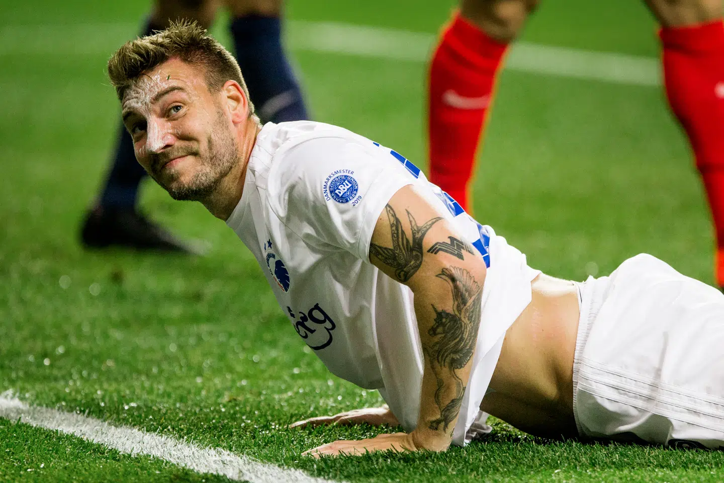 Nicklas Bendtner på banen for FCK i kampen mod FC Midtjylland i september i år. Foto: Thomas Rasmussen/Ritzau Scanpix