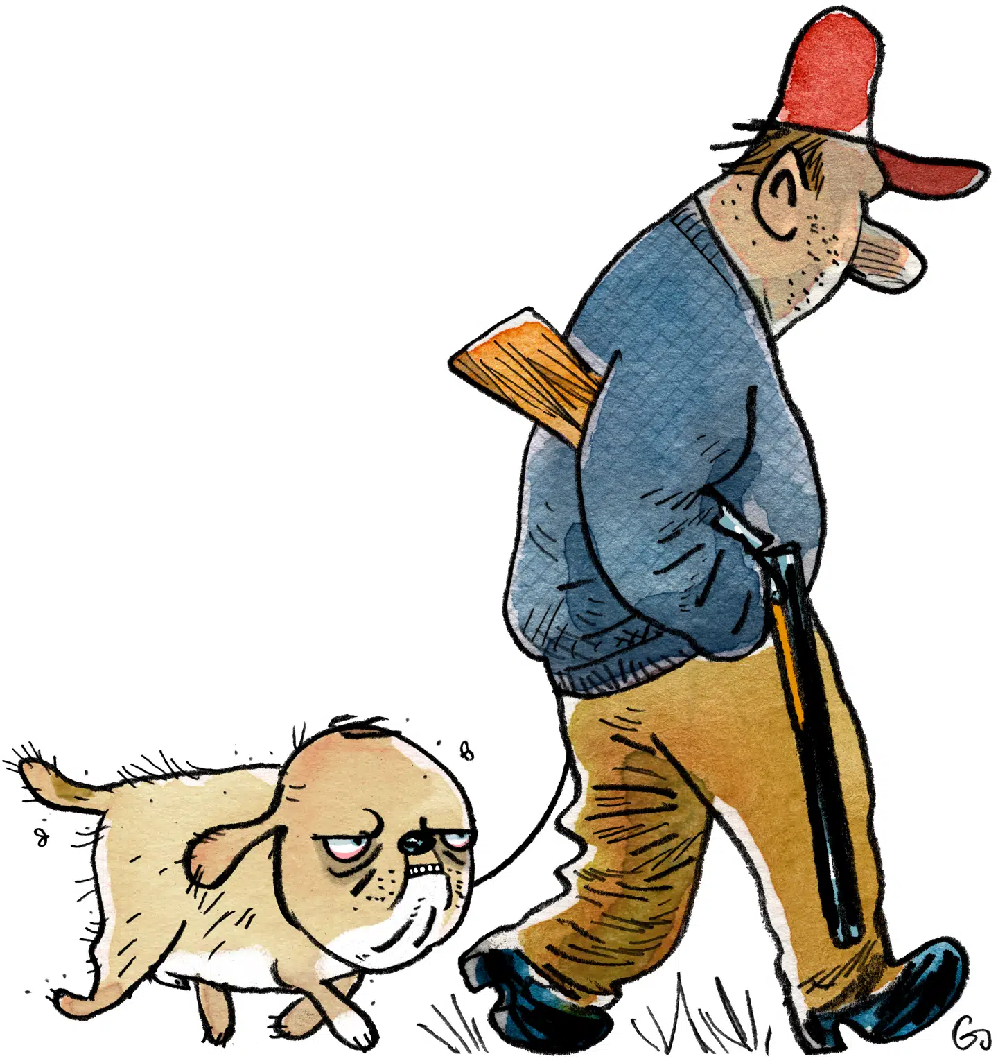 Skiftedag: Brutal, men klassisk Venstre-udskiftning af formanden, minder om bondemandens udskiftning af gårdhund. Illustration: Gitte Skov