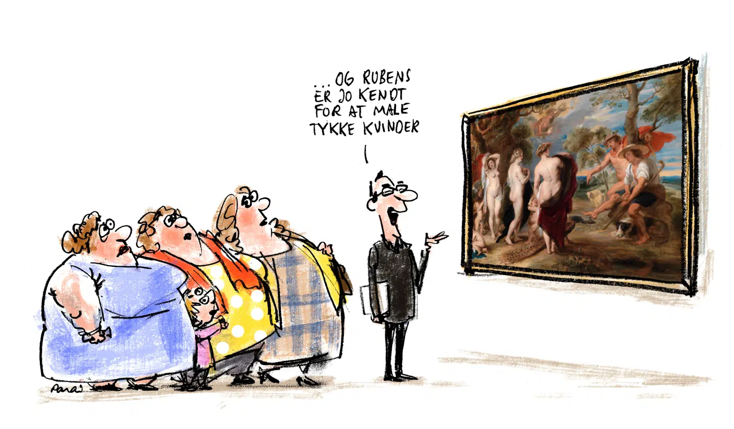 Da jeg for ti år siden gik på jagt efter alle disse tilbedte tykke i kunst- og kulturhistorien, stødte jeg i stedet på en masse tykfobi. Illustration: Charlotte Pardi