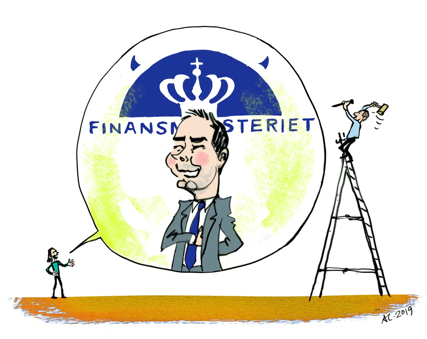 Rollen som store koordinator har ikke kun slidt på Finansministeriets kapacitet, men også på dets legitimitet. Illustration: Annette Carlsen