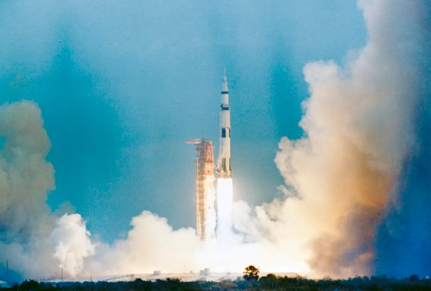 For 50 år siden så mange millioner seere med, da Apollo 11 blev sendt afsted mod Månen. Foto: NASA