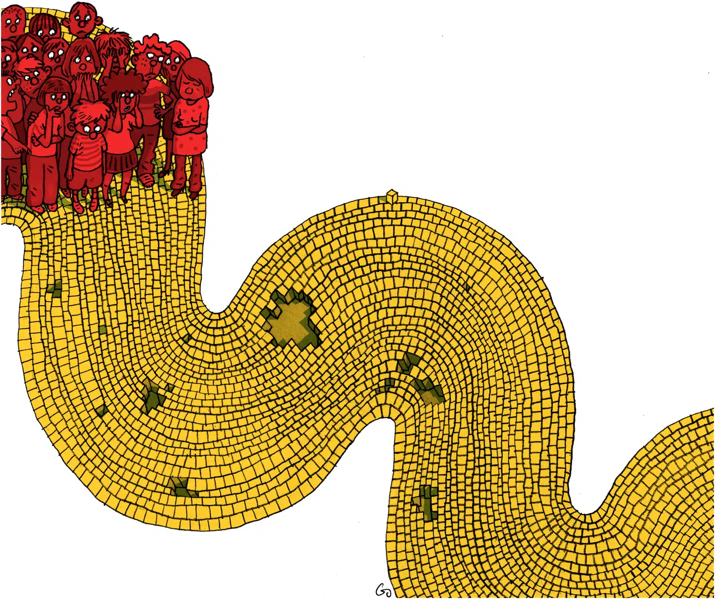 Langt hen ad vejen er det et kulturelt fænomen, hvornår man føler, at man har det godt eller skidt. Det kan ændre sig over tid. Illustration: Gitte Skov.