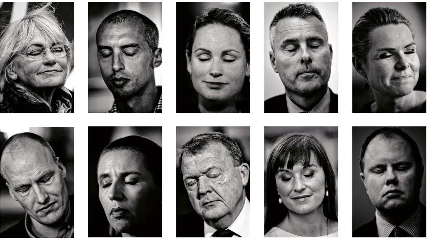 Prøv selv at se nærmere på billederne. Selv dem, man er allermest uenige med, dem, som man synes er selve årsagen til ens egen politikerlede, ser så tilforladelige ud. Fotos: Klaus Holsting