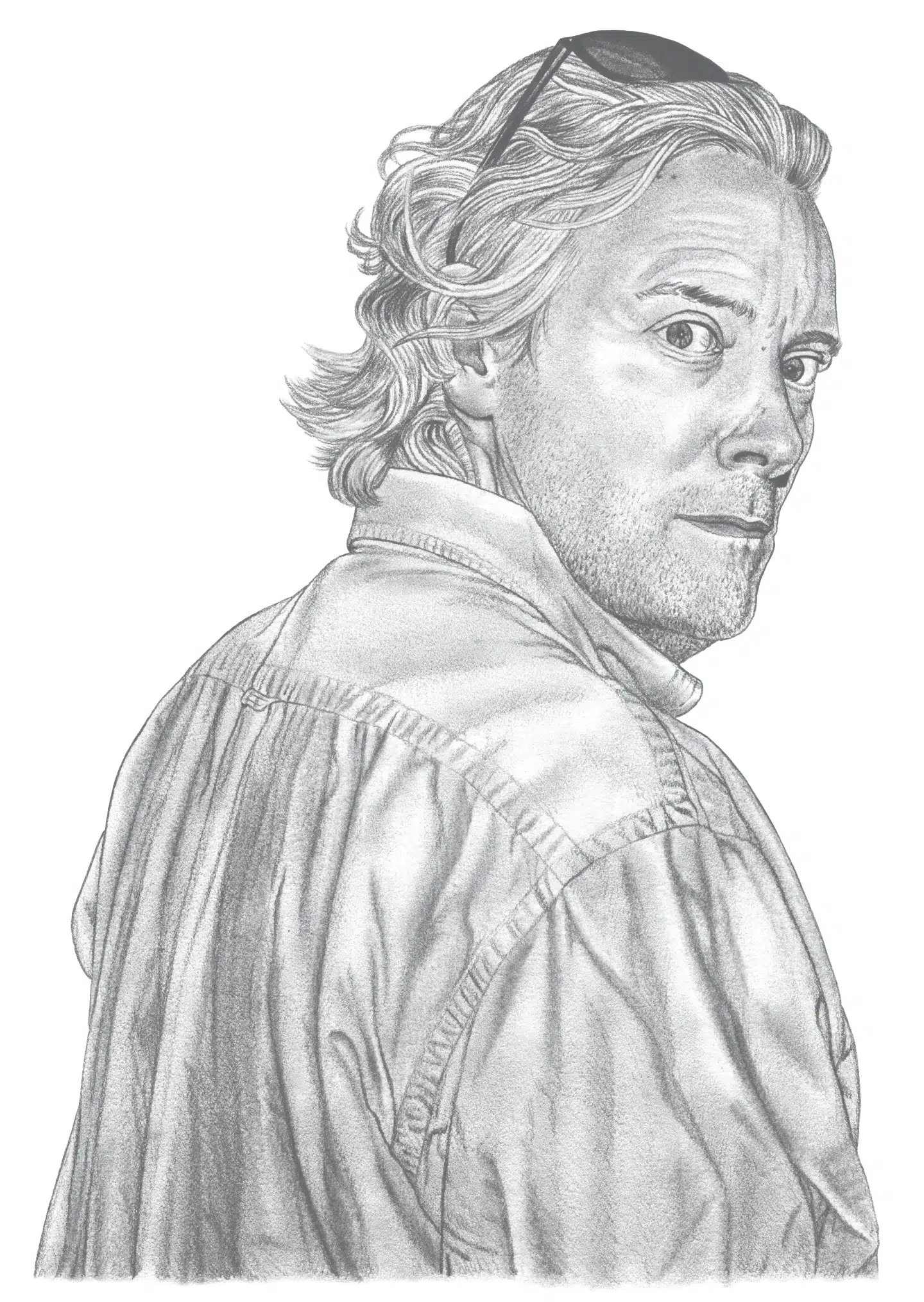 Kristian von Hornsleth bor velfærdsstaten, men kigger ud i det store helvede af ulighed, som man ifølge ham finder i England og USA. »Hvis du laver kunst om danske forhold, er der ikke meget at komme efter. Vi har løst problemerne her,« siger han. Illustration: Sine Jensen