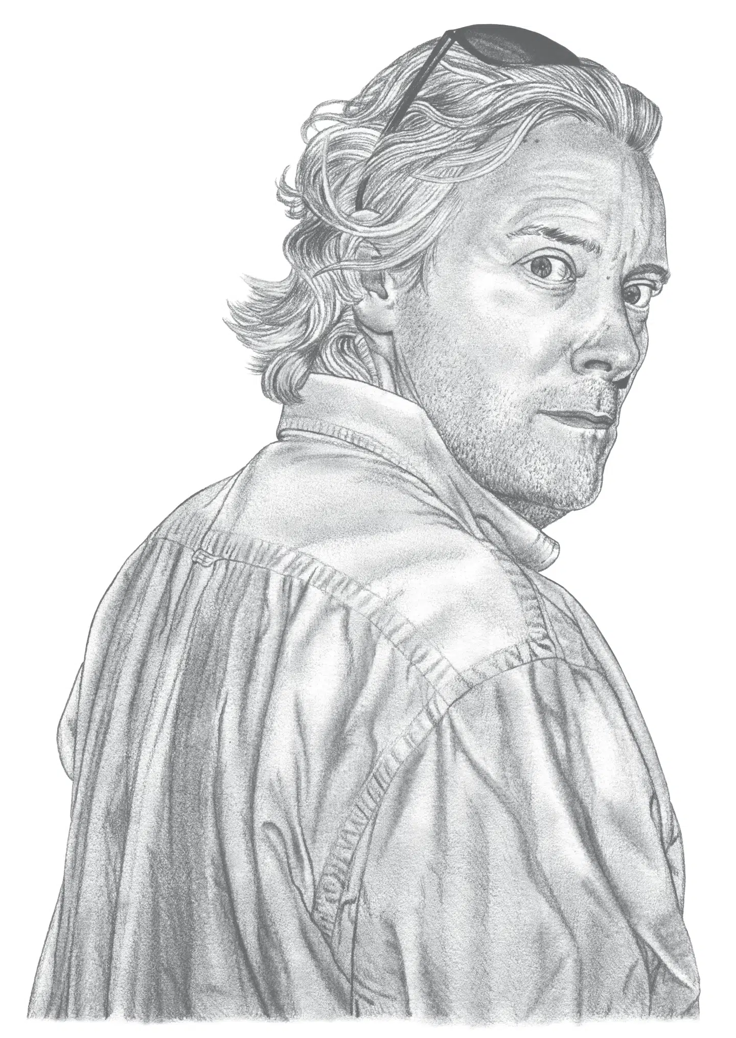 Kristian von Hornsleth bor velfærdsstaten, men kigger ud i det store helvede af ulighed, som man ifølge ham finder i England og USA. »Hvis du laver kunst om danske forhold, er der ikke meget at komme efter. Vi har løst problemerne her,« siger han. Illustration: Sine Jensen