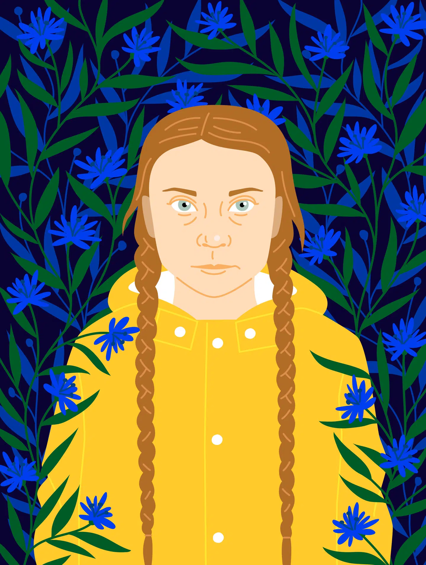 Greta Thunberg bliver kaldt klimaets Pippi. Illustration: Jackie Lay