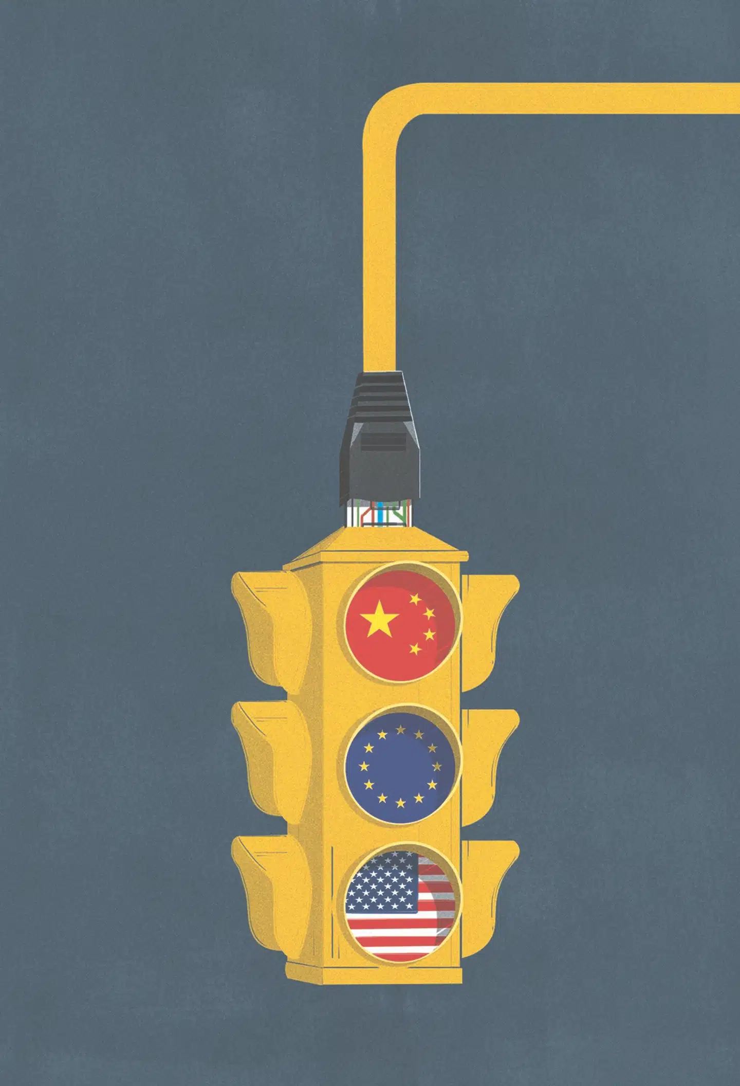 Statens overvågning og kontrol er vidt forskellig, alt efter om man befinder sig i USA, Kina eller Europa. ILLUSTRATION: ANDREA UCINI