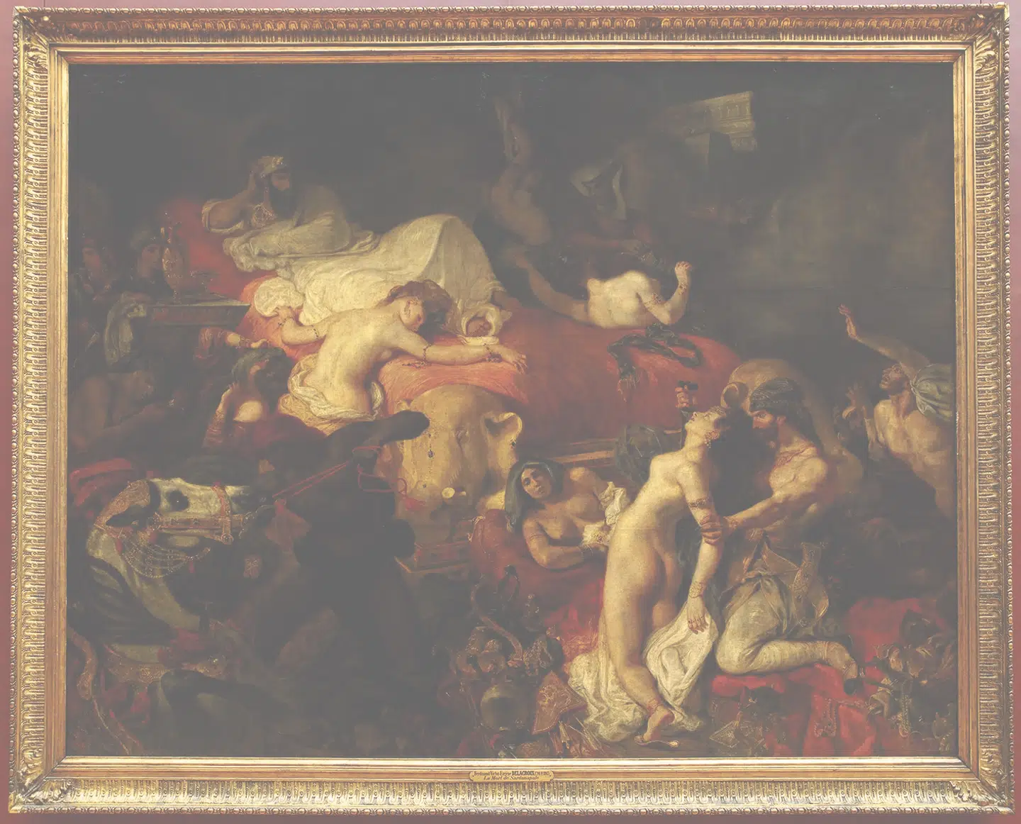 La Mort de Sardanapale (Sardanapalus' død). 1827. Delacroix’ brug af clairobscur minder om renæssancemestrenes.